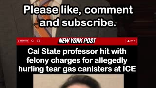 California professor hit with felony for hurling tear gas at ICE