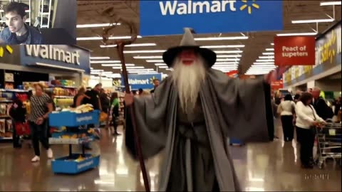 Gandalf The Wizard From Lord The Rings Series Is Dancing At A Walmart Supercenter Fake Funny Parody