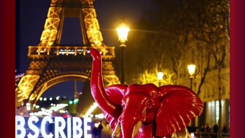 A red elephant wanders through Paris . #aishorts #funnyanimals #elephant