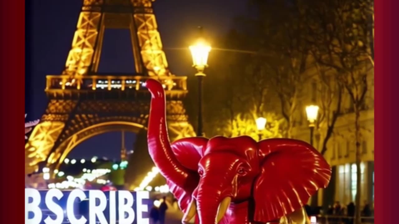A red elephant wanders through Paris . #aishorts #funnyanimals #elephant