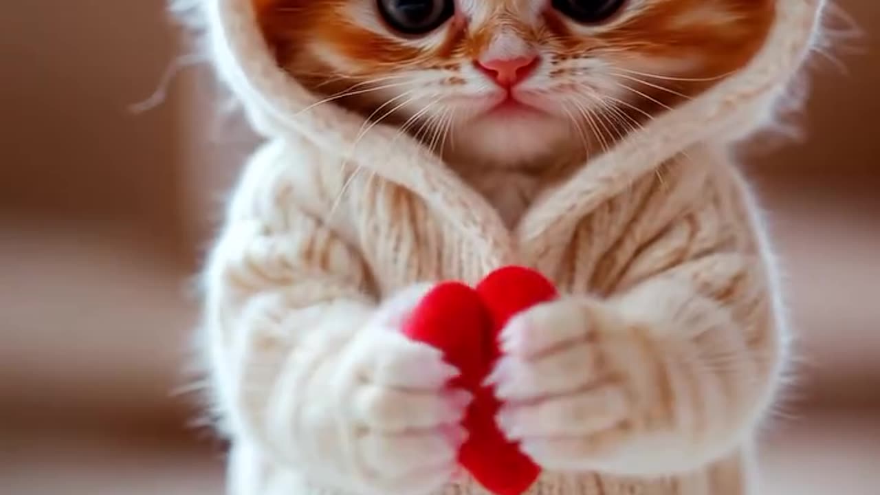 The kitten in love