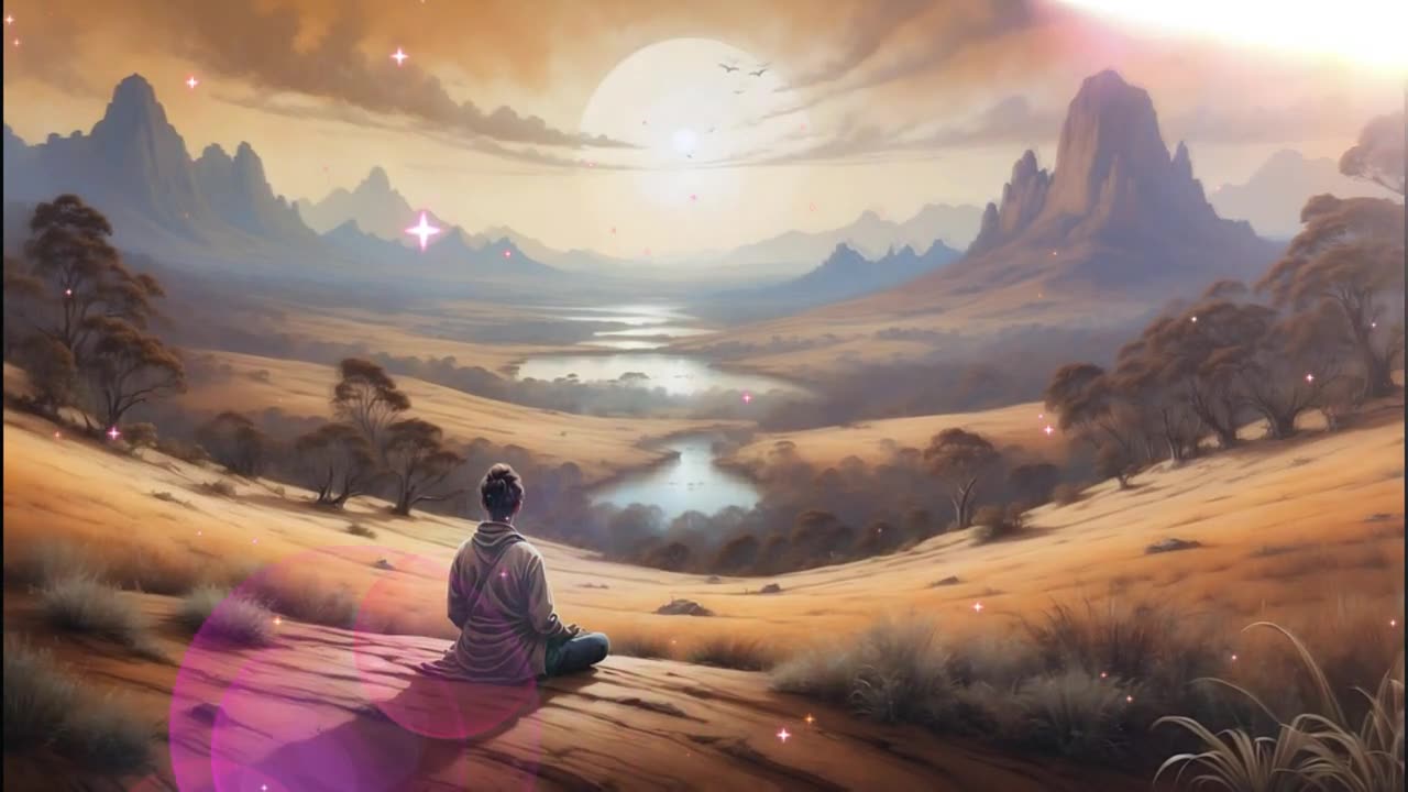 Sunset Serenity: Meditative Journey in Orange Hues with Soothing Music