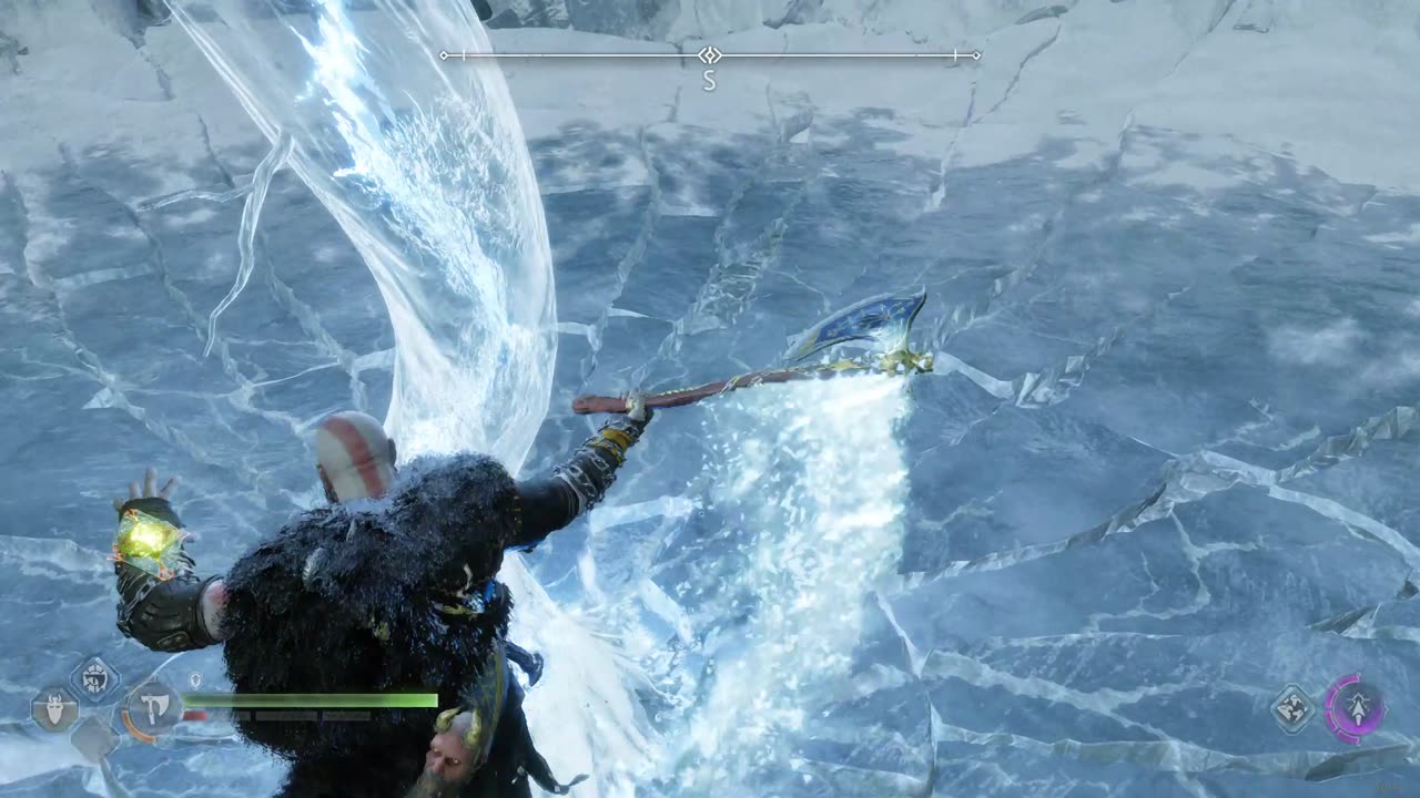 Battle35 a visit to thor vs kratos frozen lightining in Midgaurd God of War Ragnarok
