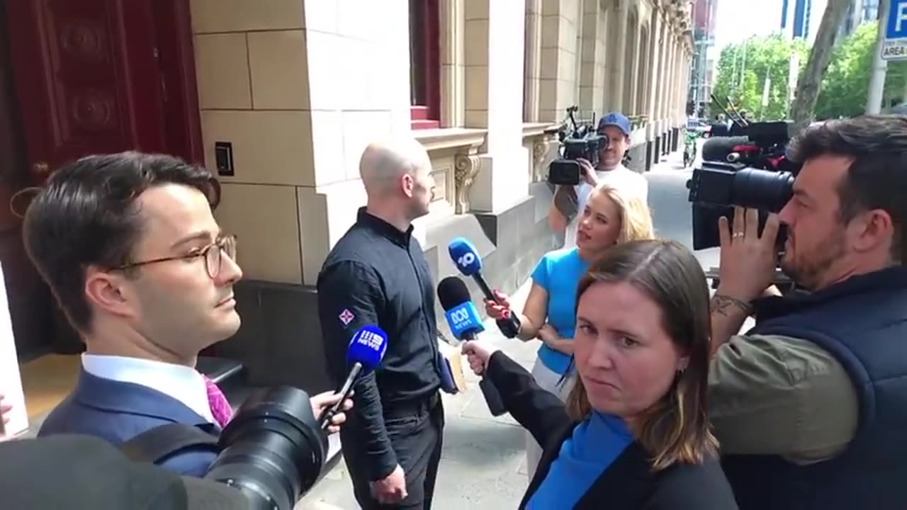 Thomas Sewell speaks to the media after being finally released on bail yesterday afternoon