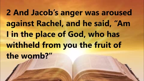 Rachel, out of frustration, gives Jacob her maid Bilhah to bear children through her.