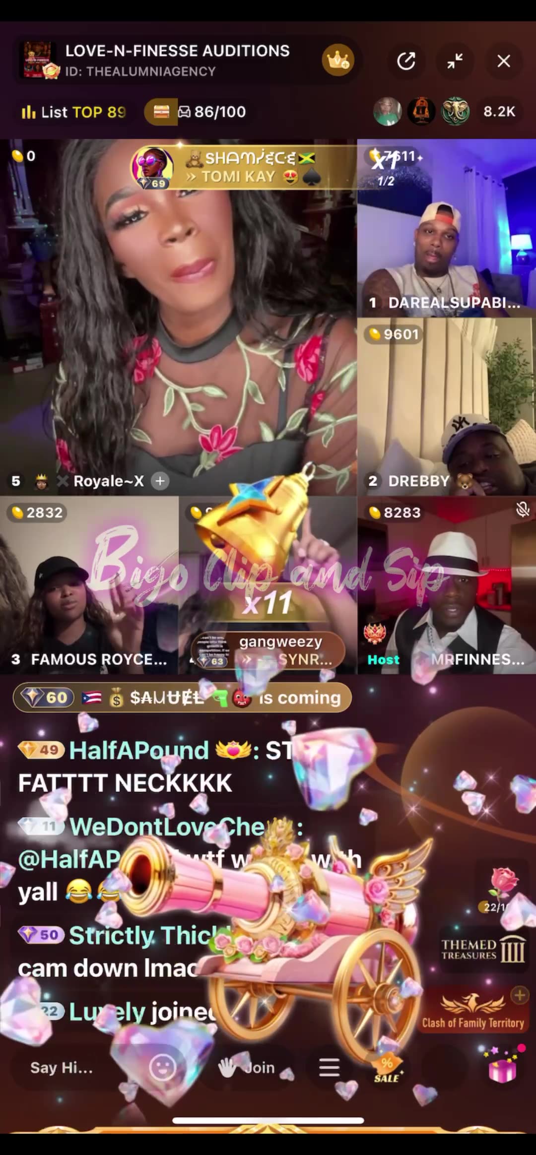 Royale auditions for Finesse show-ended the live with 8.5k views 8/29/25 #bigoclipandsip