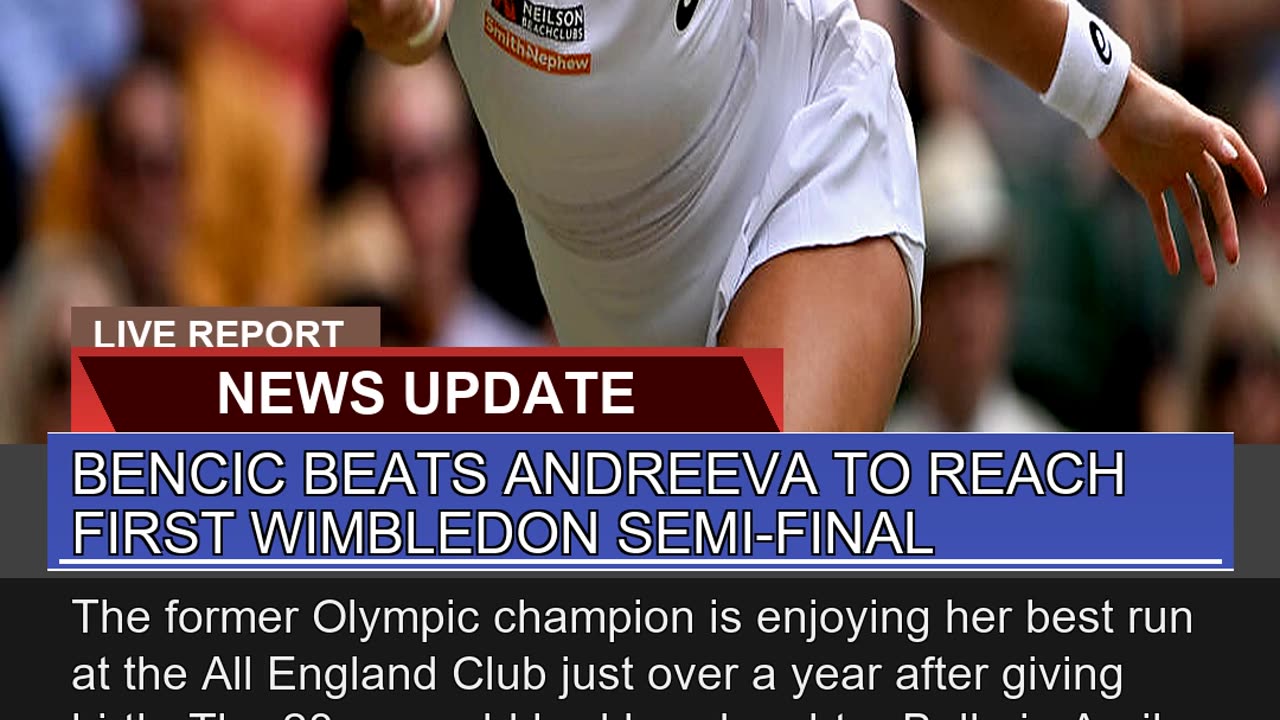 Bencic Beats Andreeva to Reach First Wimbledon Sem
