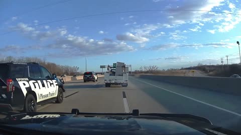 Pleasant Prairie PD - Vehicle Pursuit Of Felony Suspect Driving A Stolen Truck With Stolen Plates