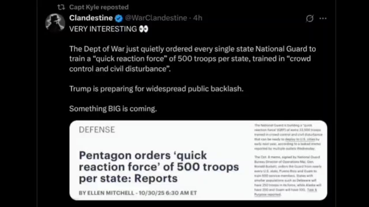 Trump Prepares For Public Backlash-NG Ordered To Assemble Quick Reaction Force In Every State