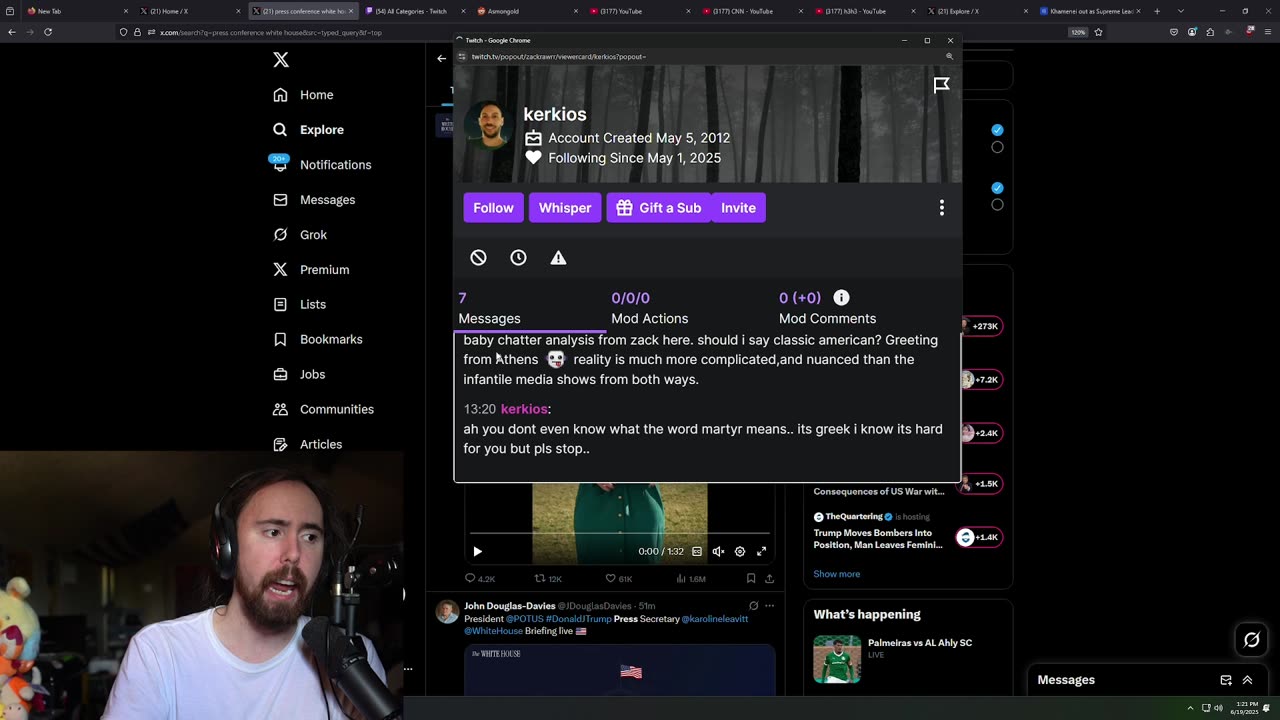 Asmongold dunks on loser chatter
