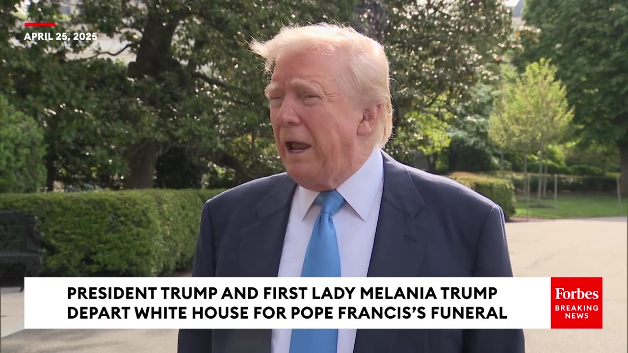 JUST IN: Trump Speaks To Reporters And Takes Questions Before Departing For Pope Francis's Funeral