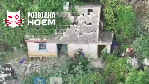 Ukrainian Soldier Chucks Explosive Charge into Russian Bunker