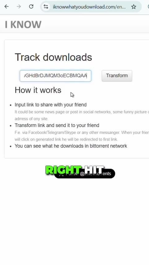 This is how hacker get your IP ADDRESS and then can watch what you download
