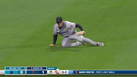 MLB Griffin Conine lays out for a stellar catch!