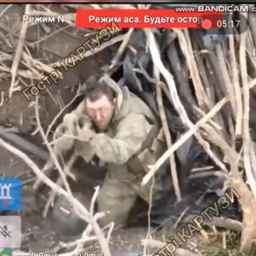 Russian Soldier Takes Aim with a Stick