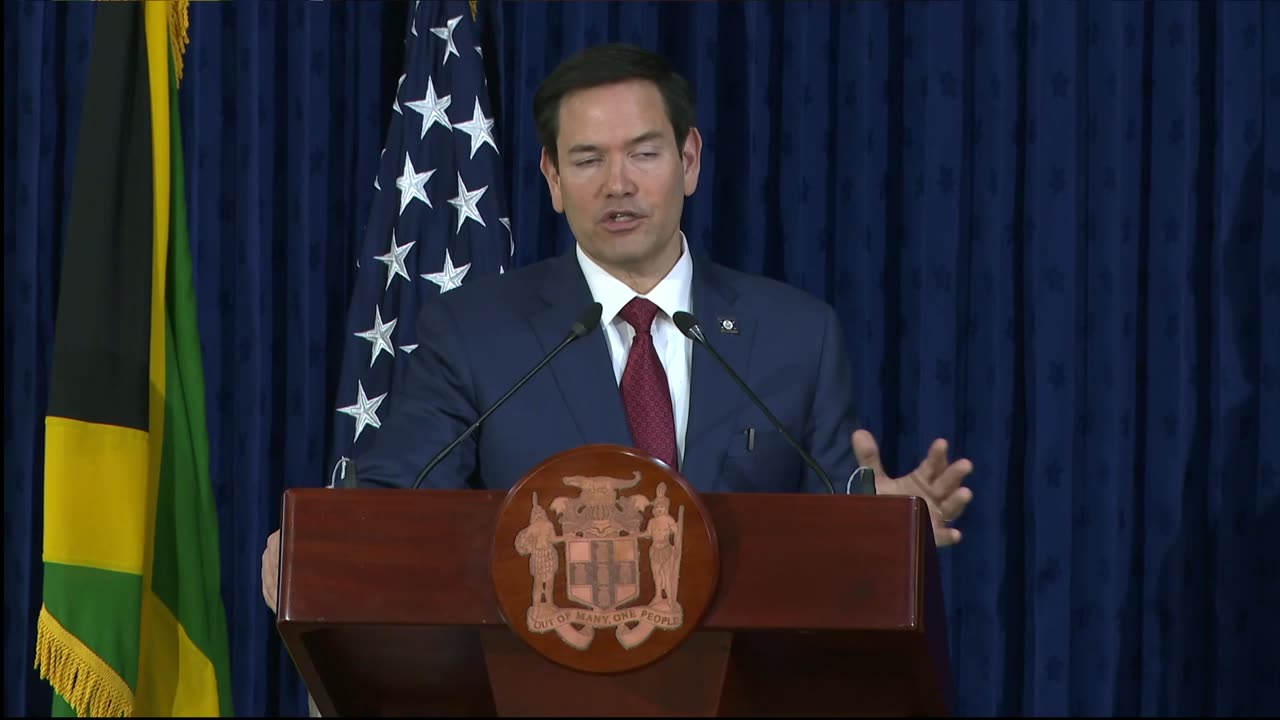 Marco Rubio and Jamaican Prime Minister Andrew Holness at a Joint Press Availability