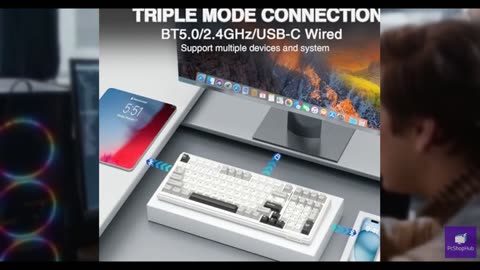 AULA F99 Wireless Mechanical Keyboard,Tri-Mode BT5.0/2.4GHz/USB-C Hot Swappable