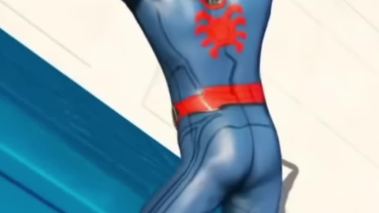 Funny spider-man falling