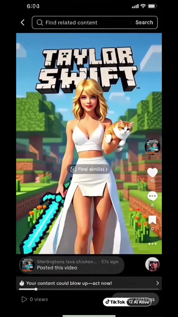 Taylor swift and her pet cat in #minecraft