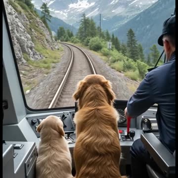 "Mom and puppy save a train'