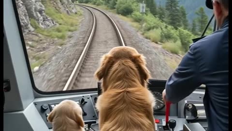 "Mom and puppy save a train'