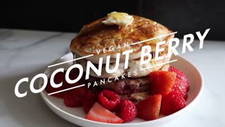 Coconut Berry Pancakes Made at Home