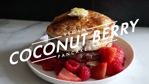 Coconut Berry Pancakes Made at Home