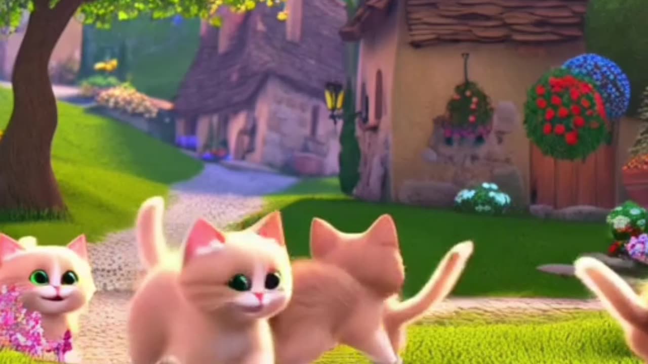 Cats are happy and enjoy