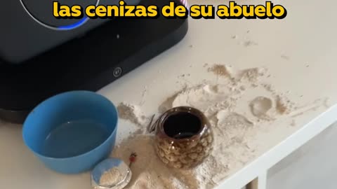 Mujer pilla a su hijo comiéndose las cenizas de su abuelo