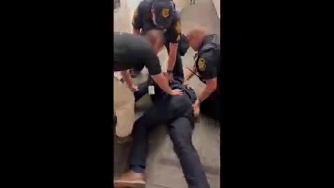 Senator Padilla gets cuffed temporarily after disrupting Noem's press conference LMAO