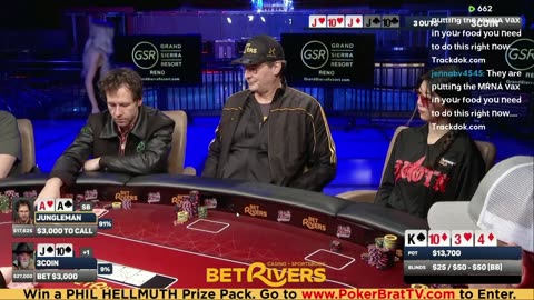 Phil Hellmuth, Jungleman, Xuan Liu, 3COIN ♦ Day 3♦ Livestream High Stakes Poker Cash Game