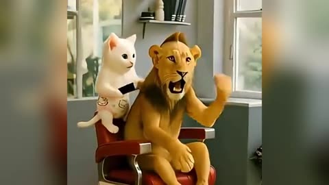 Lion Went to a Kitten Barber… BIG Mistake! 🐱✂️🦁