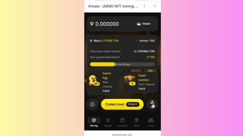 new mining mini app telegram bot matehash