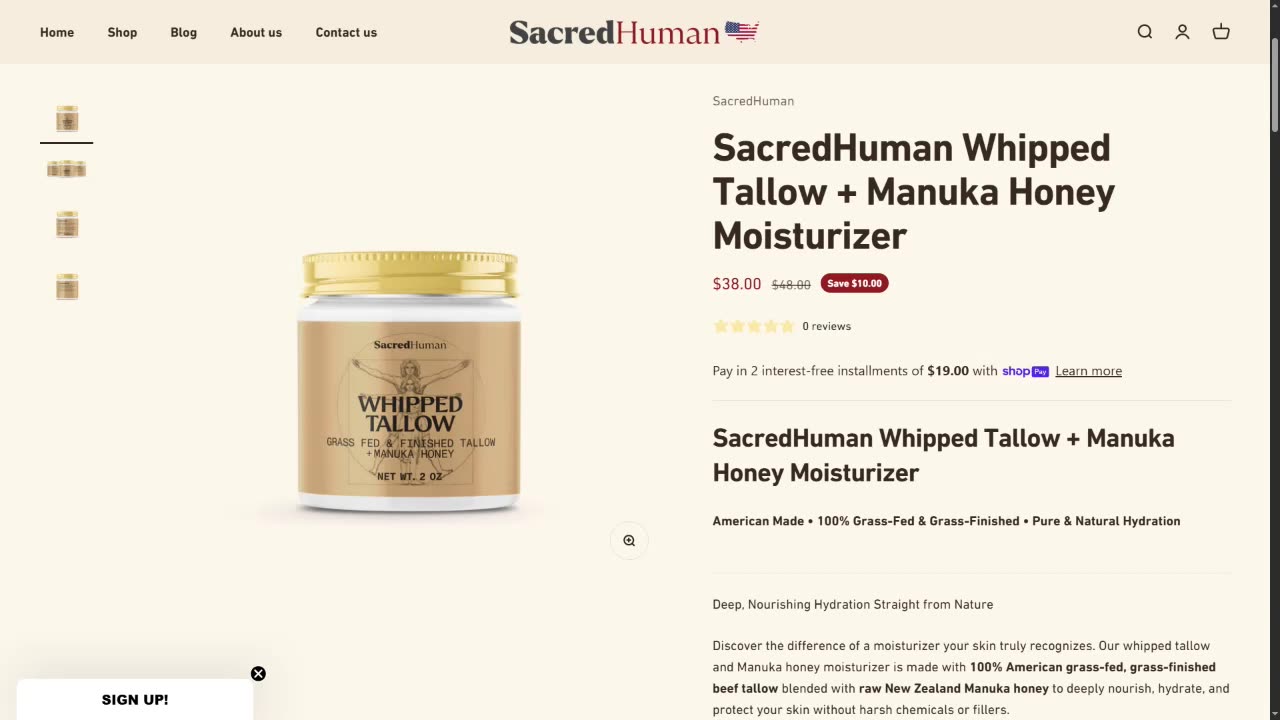 NEW PRODUCT ALERT: ScaredHuman Health Introduces Whip Tallow And Honey Moisturizer