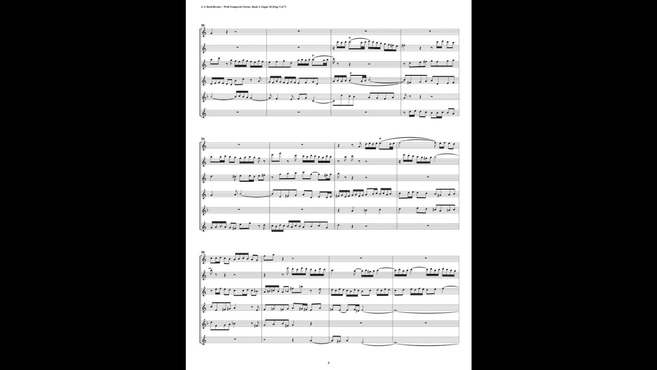J.S. Bach - Well-Tempered Clavier: Part 1 - Fugue 20 (Flute Sextet)