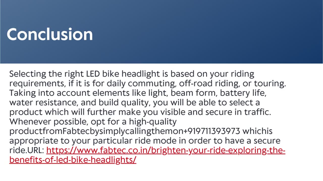 Brighten Your Ride: Exploring the Benefits of LED Bike Headlights - Call +91 9711393973
