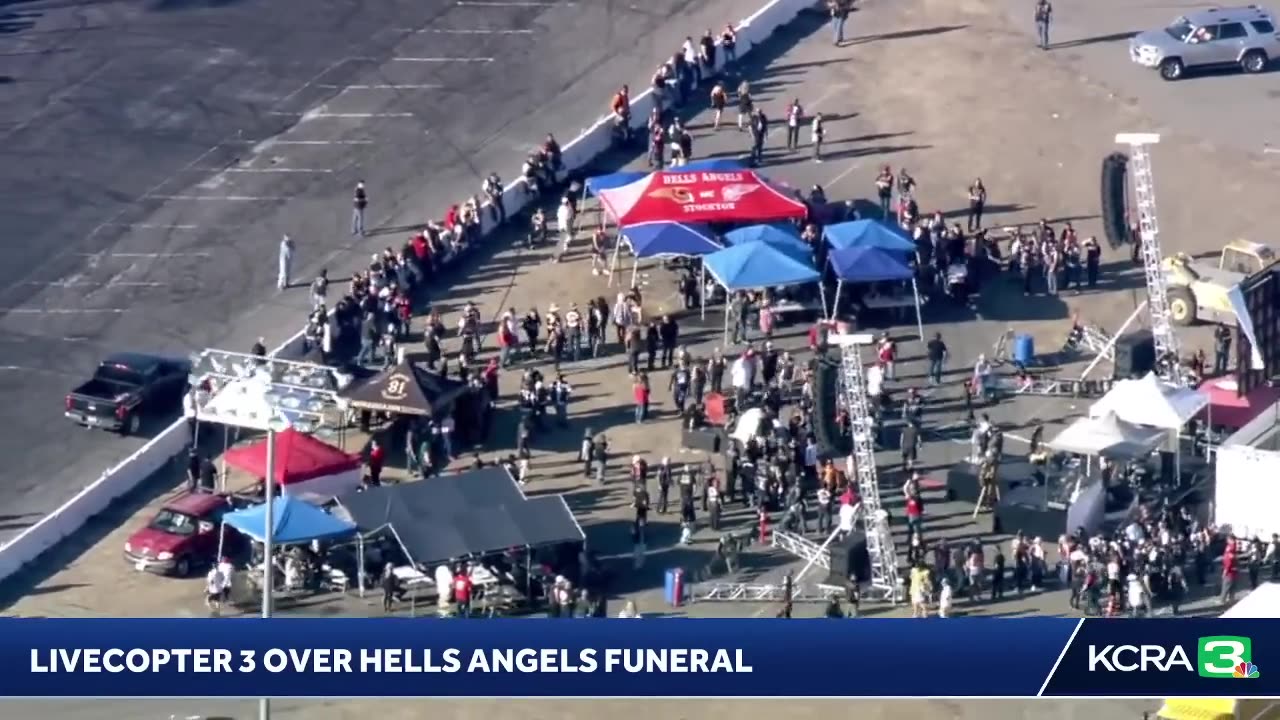 LiveCopter 3 is over the funeral of Hells Angels founding member Ralph “Sonny” Barger.