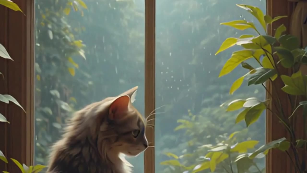 "Lonely Cat, Big Dreams 🐱🌙"
