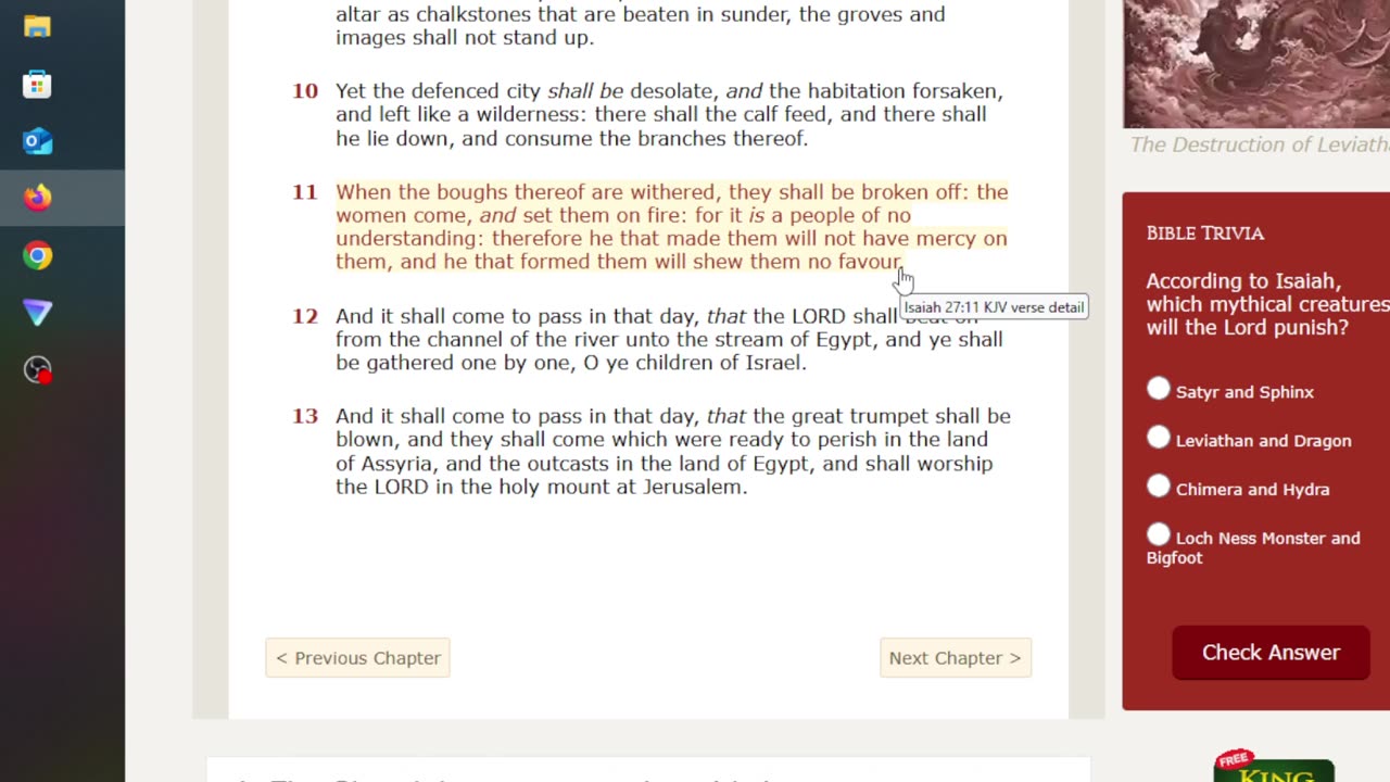 Isaiah 27 Reading and trivia