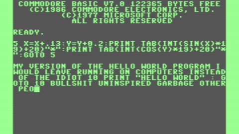 Flash Back to 1981 💾 Choppergirl's Signature Store Display HELLO WORLD Program