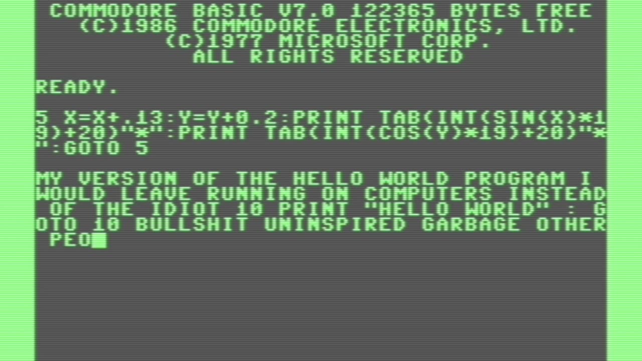 Flash Back to 1981 💾 Choppergirl's Signature Store Display HELLO WORLD Program