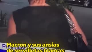 Macron vuelve a ser visto con servilletas blancas
