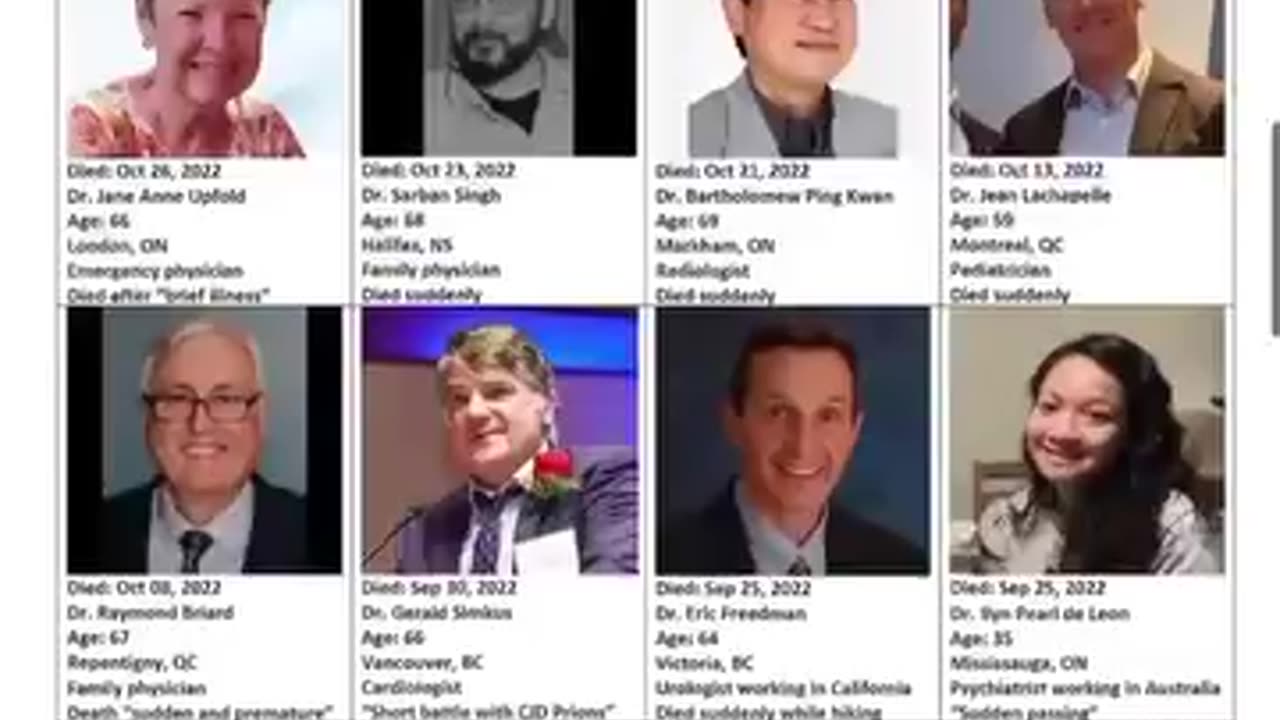 132 Vaccinated Canadian Doctor's Dead
