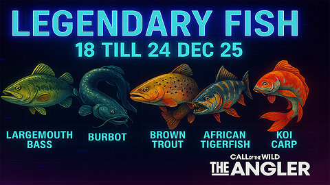 "🎣 Catch all 5 Legendary Fish Dec 18–24! Goldstein, Henrik, Magno, Mamlambo & Koi | COTW Angler