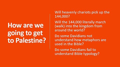 Travel to Palestine: By Chariot or Walking?