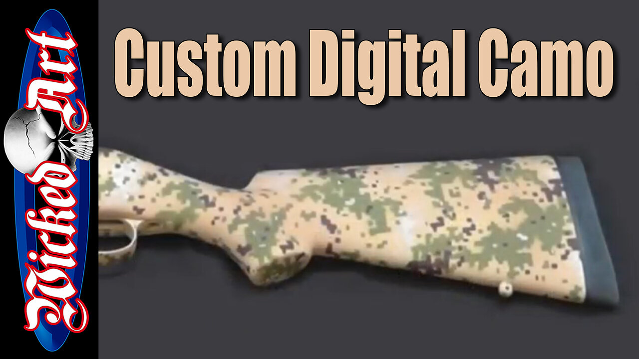 How to Airbrush Digital Camouflage on a Rifle Stock | Full Time-Lapse Custom Paint Job