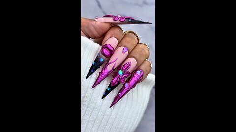 Bold Dark Pink Flower Nail Art | Stunning Nail Design for 2025