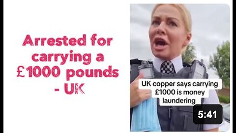 Arrested for carrying a £1000 pounds - UK