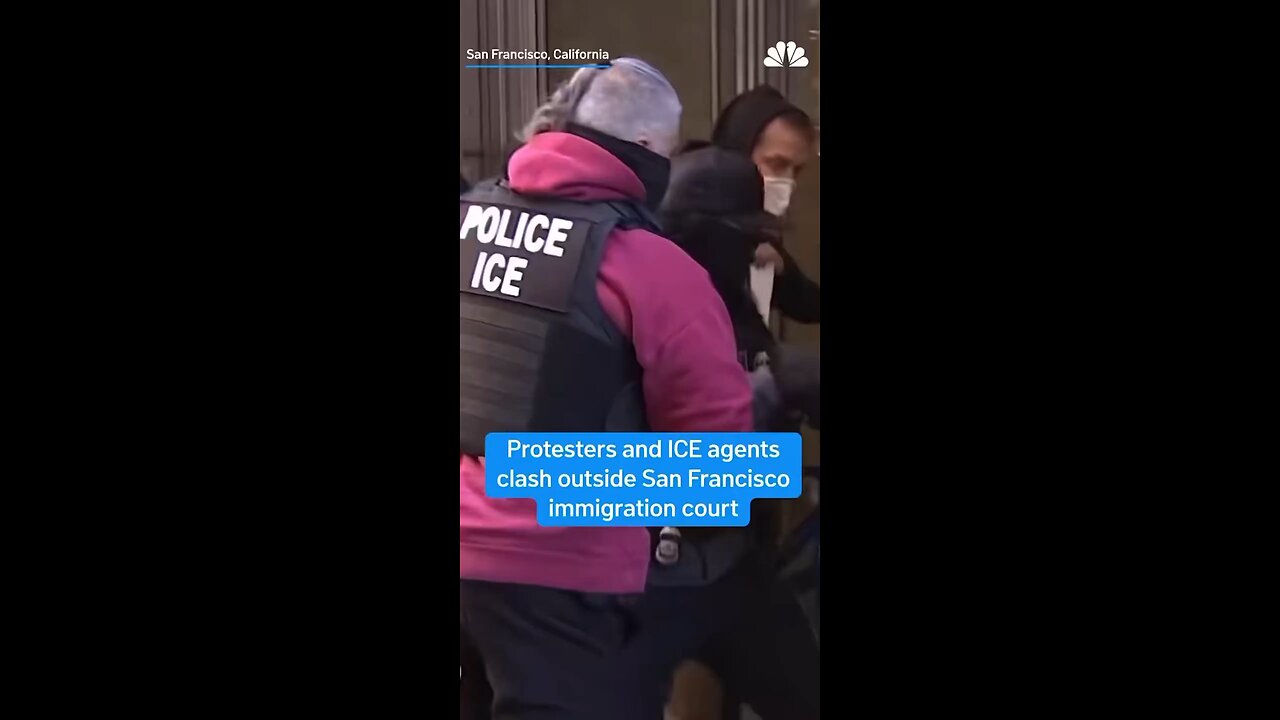 Closeup view of anti-ICE rioters in San Francisco attacking ICE and their SUV