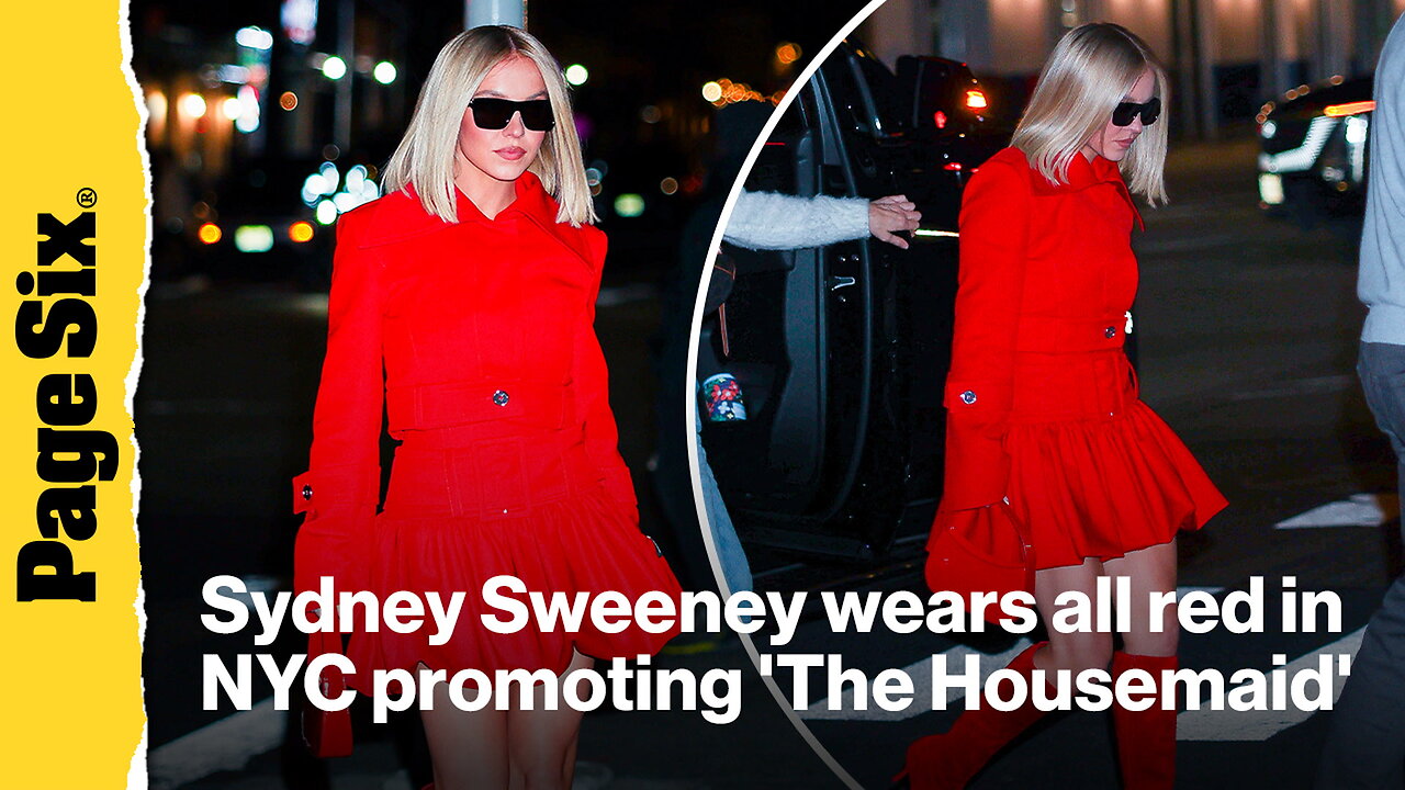 Sydney Sweeney brings the heat in head-to-toe red promoting The Housemaid in NYC